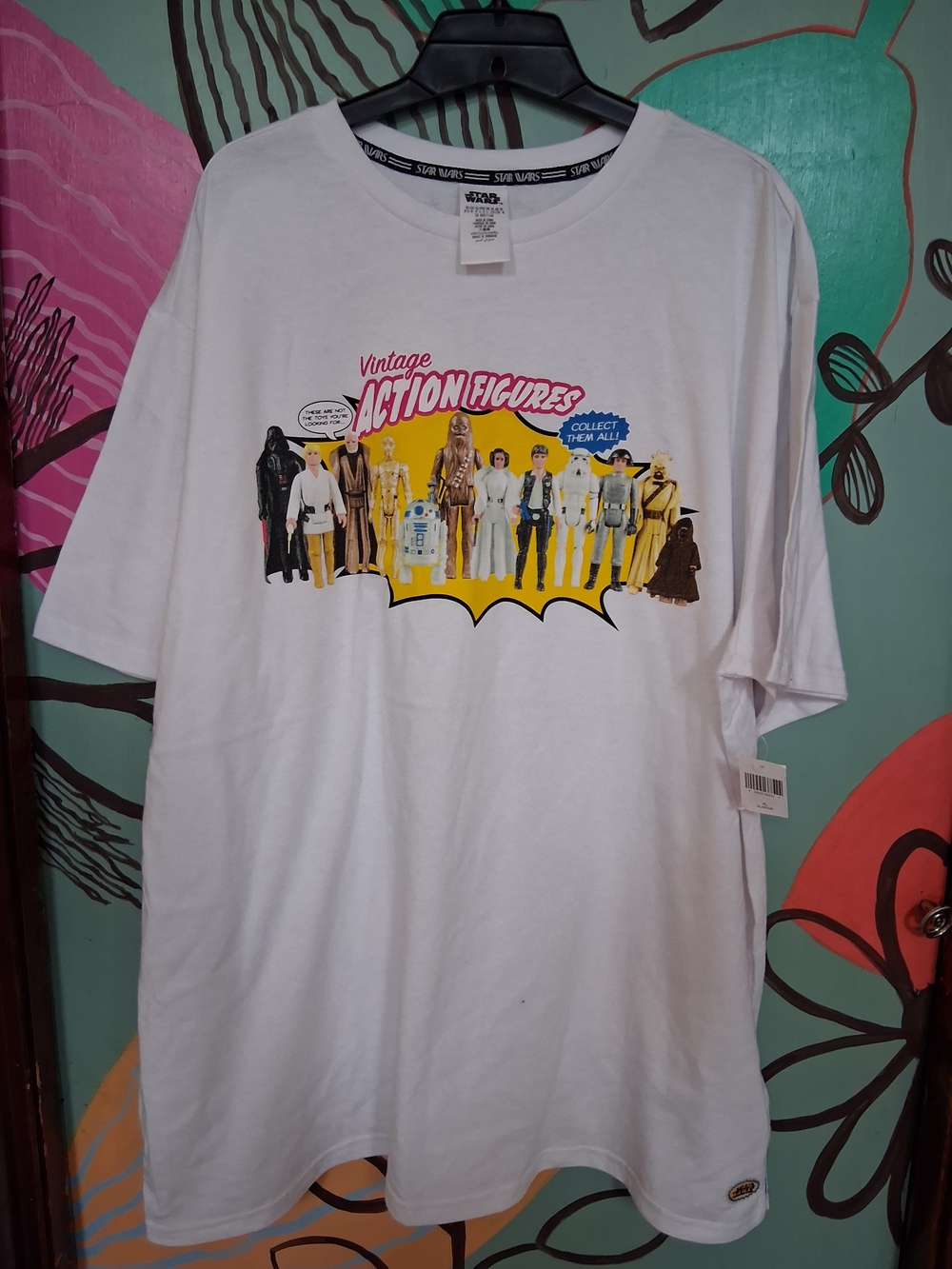 NWT Vintage Action Figures Graphic Tee - White Sz XL